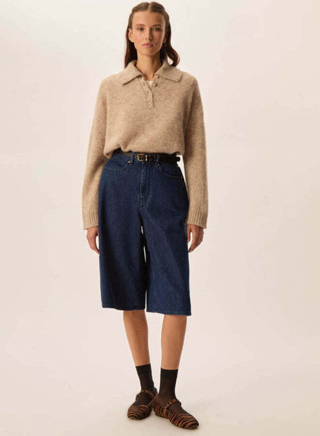 Tricot Des Petits Hauts Anatolie à col polo loup mélange