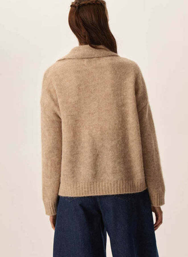 Tricot Des Petits Hauts Anatolie à col polo loup mélange