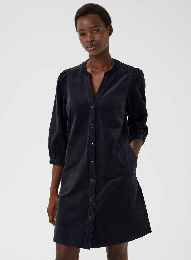 Robe chemisier Part Two Sita en corduroy fin bleu marine
