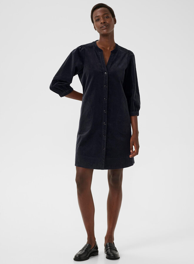 Robe chemisier Part Two Sita en corduroy fin bleu marine