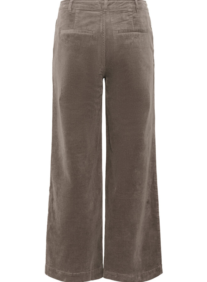 Pantalon Part Two Ninnen en corduroy fin brun taupe