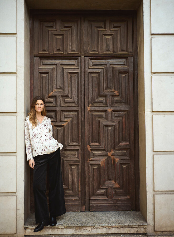 Pantalon Part Two Ninnen en corduroy fin noir