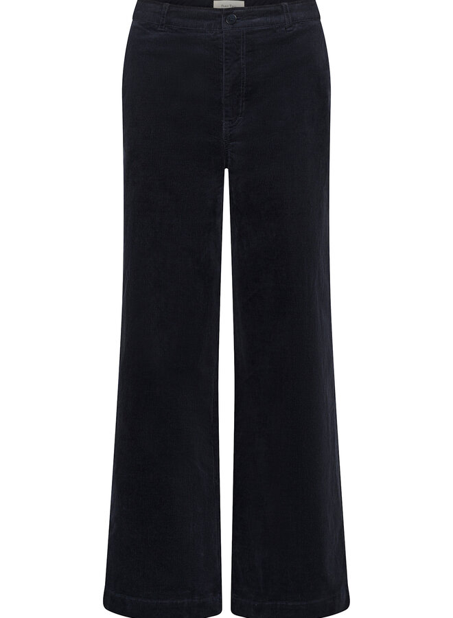 Pantalon Part Two Ninnen en corduroy fin bleu marine