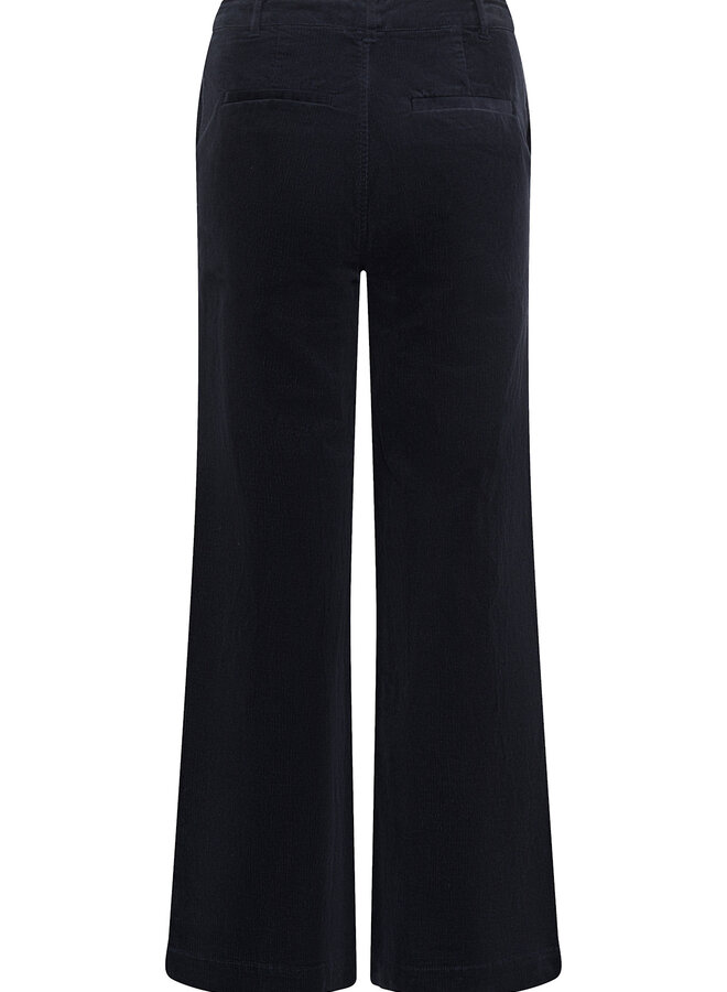 Pantalon Part Two Ninnen en corduroy fin bleu marine