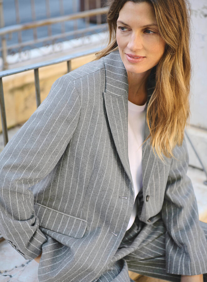 Veston Part Two Somaya gris pâle rayé