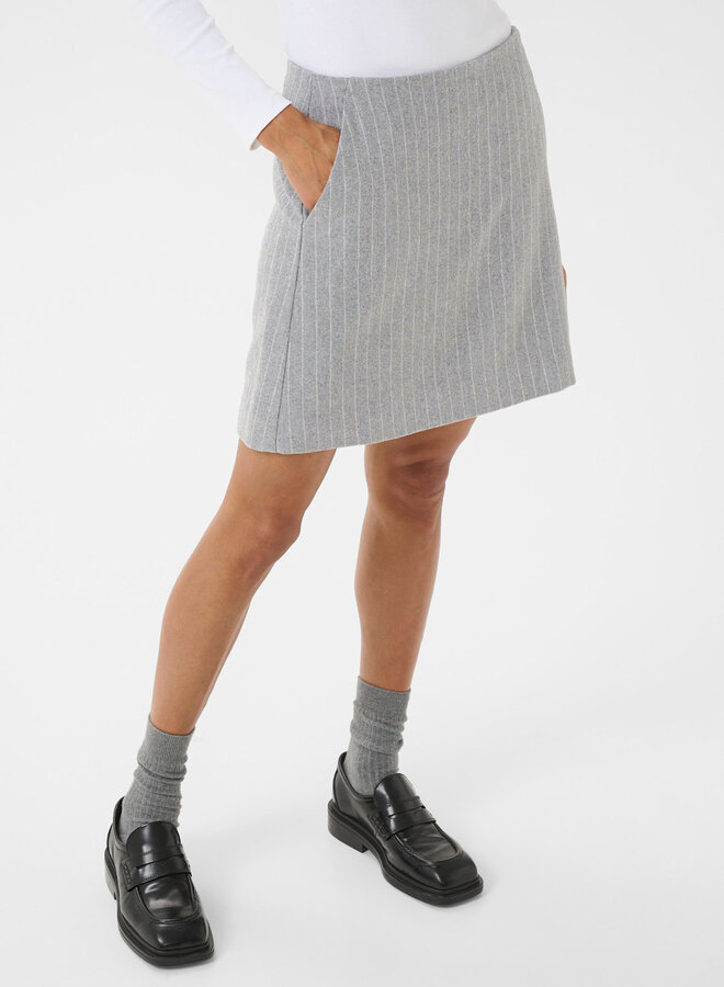 Jupe courte Part Two Sissa grise pâle rayée