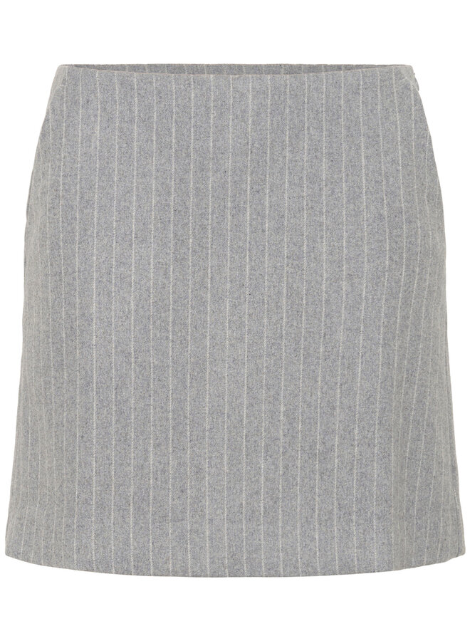 Jupe courte Part Two Sissa grise pâle rayée