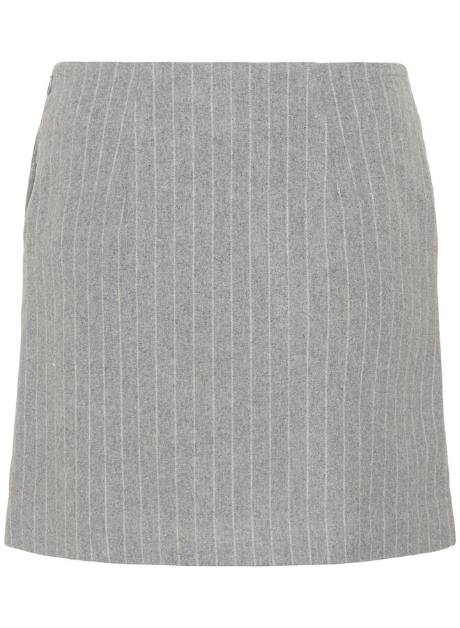Jupe courte Part Two Sissa grise pâle rayée
