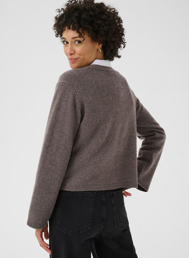Cardigan Part Two Svena à col V boutonné brun taupe