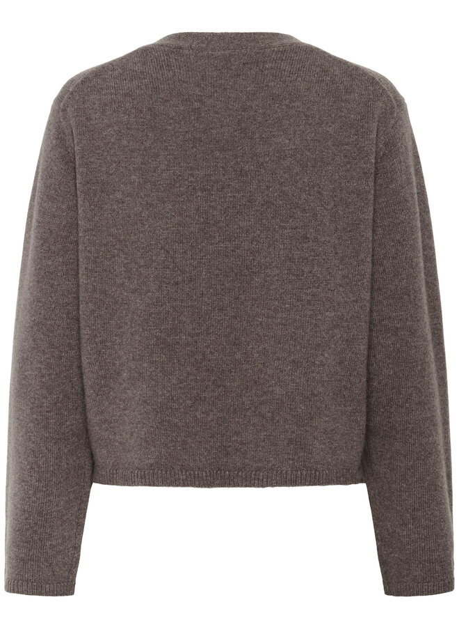 Cardigan Part Two Svena à col V boutonné brun taupe