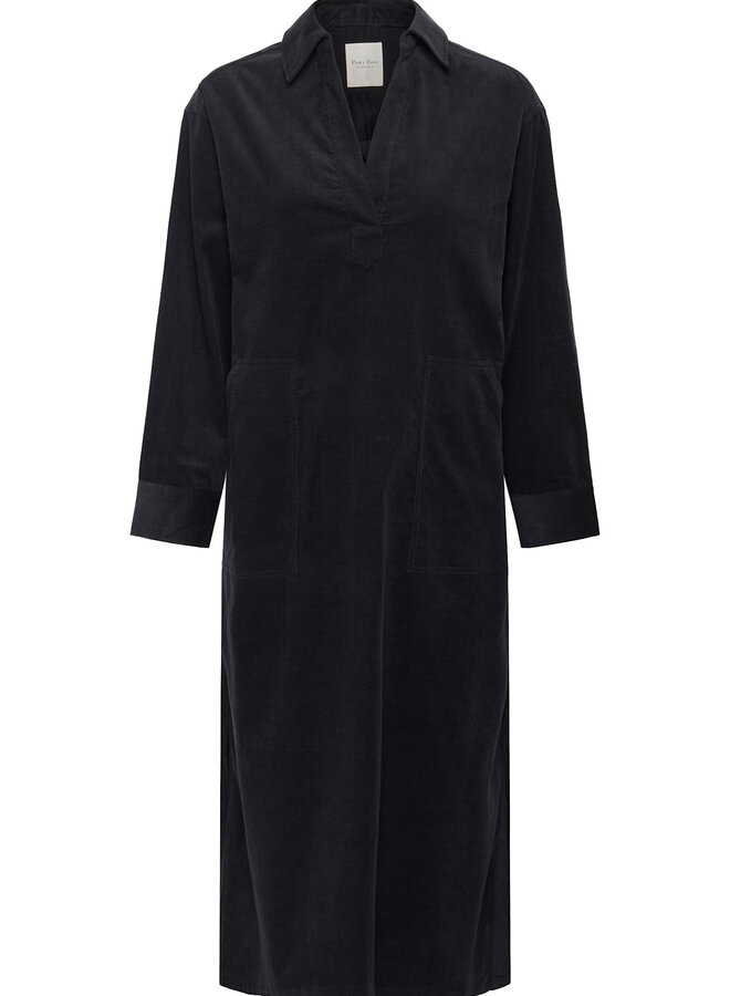 Robe longue Part Two Lolla en corduroy fin bleu marine