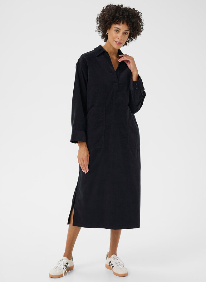 Robe longue Part Two Lolla en corduroy fin bleu marine