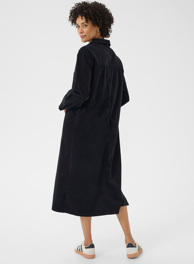 Robe longue Part Two Lolla en corduroy fin bleu marine