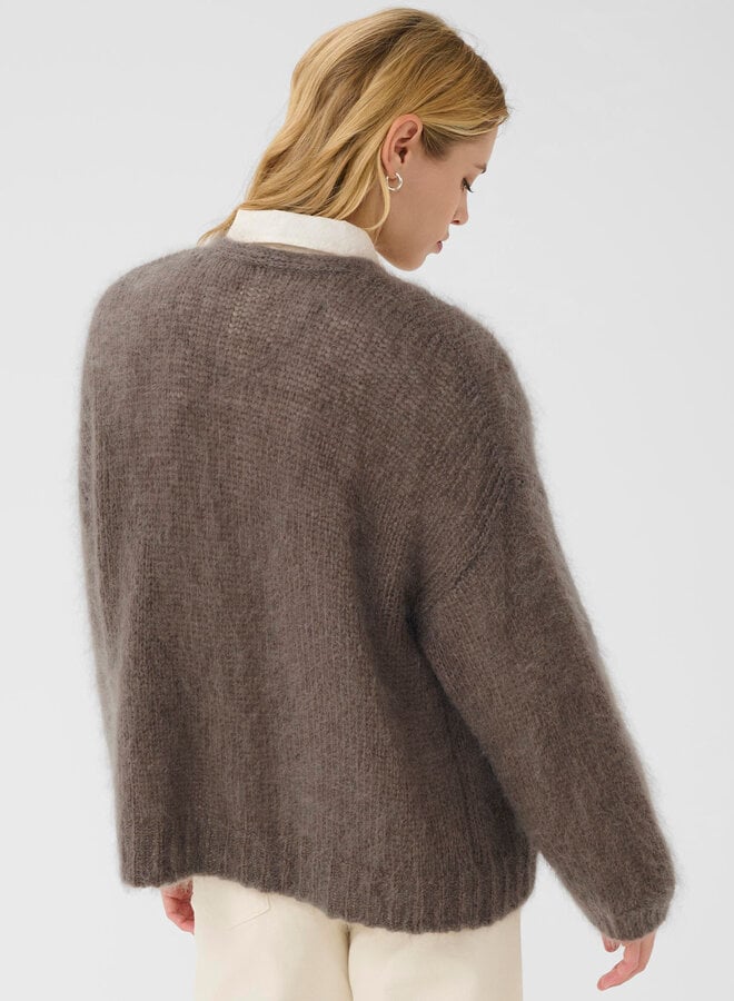 Cardigan Part Two Rastina en mohair brun taupe