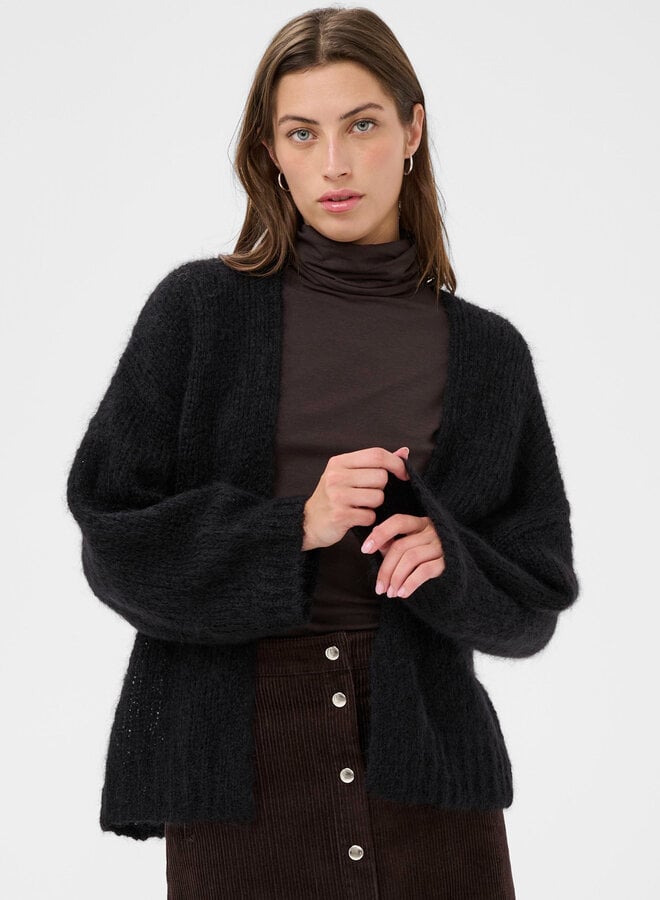 Cardigan Part Two Rastina en mohair noir
