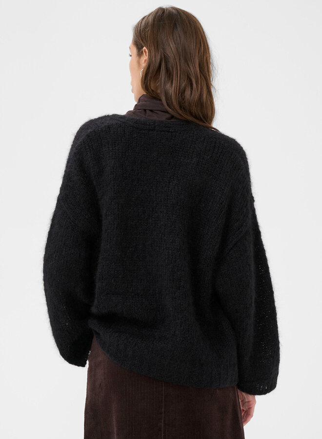 Cardigan Part Two Rastina en mohair noir