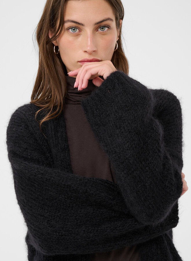 Cardigan Part Two Rastina en mohair noir