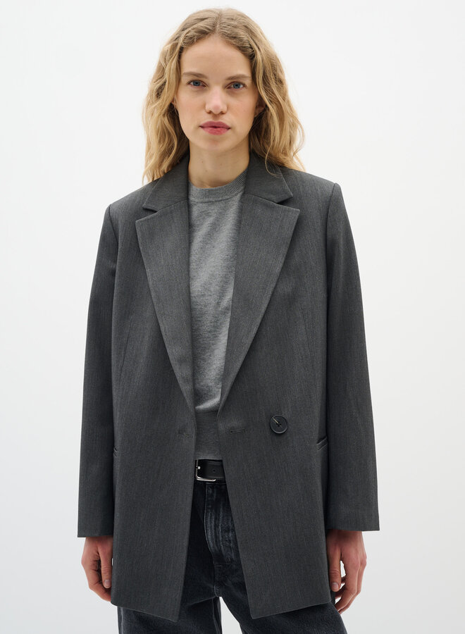 Veston InWear Brunilda à fermeture croisée gris foncé mélange