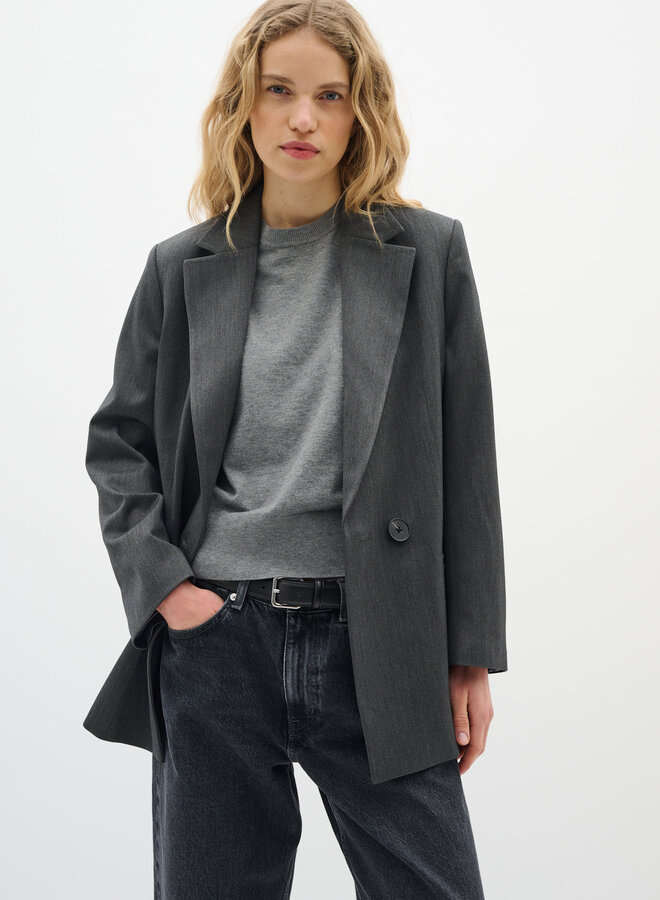 Veston InWear Brunilda à fermeture croisée gris foncé mélange