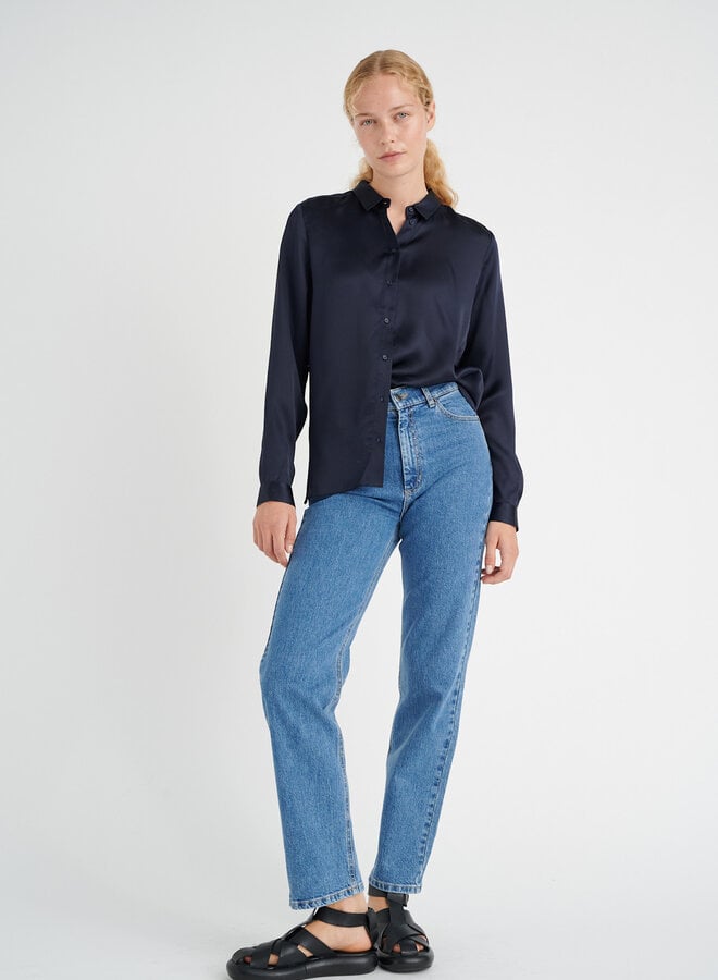 Chemise InWear Leonore à col classique en soie noire