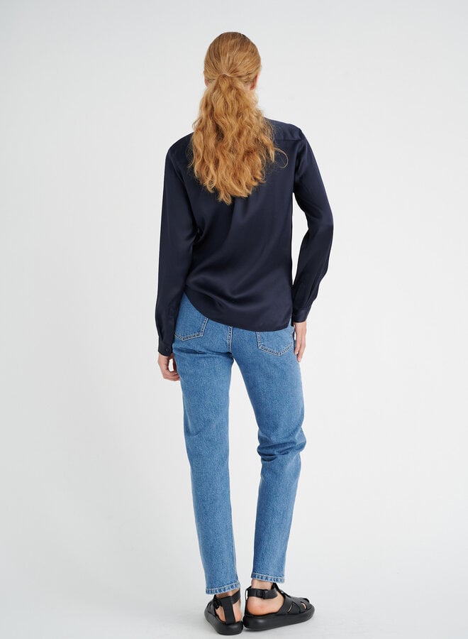 Chemise InWear Leonore à col classique en soie noire