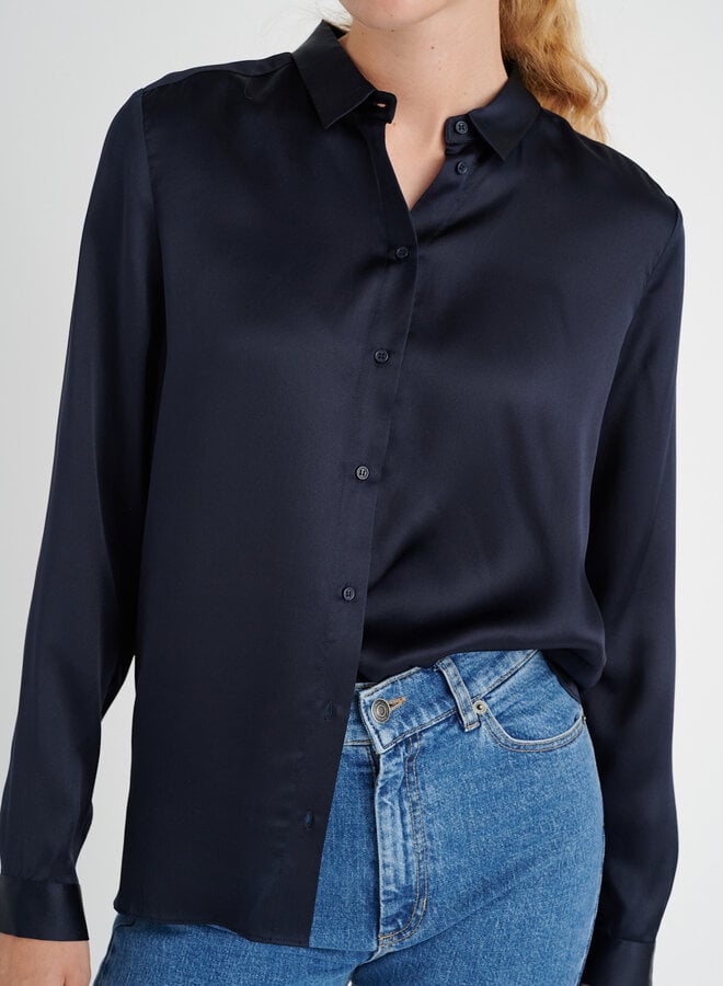 Chemise InWear Leonore à col classique en soie noire