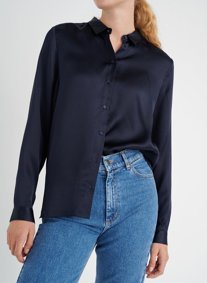 Chemise InWear Leonore à col classique en soie noire