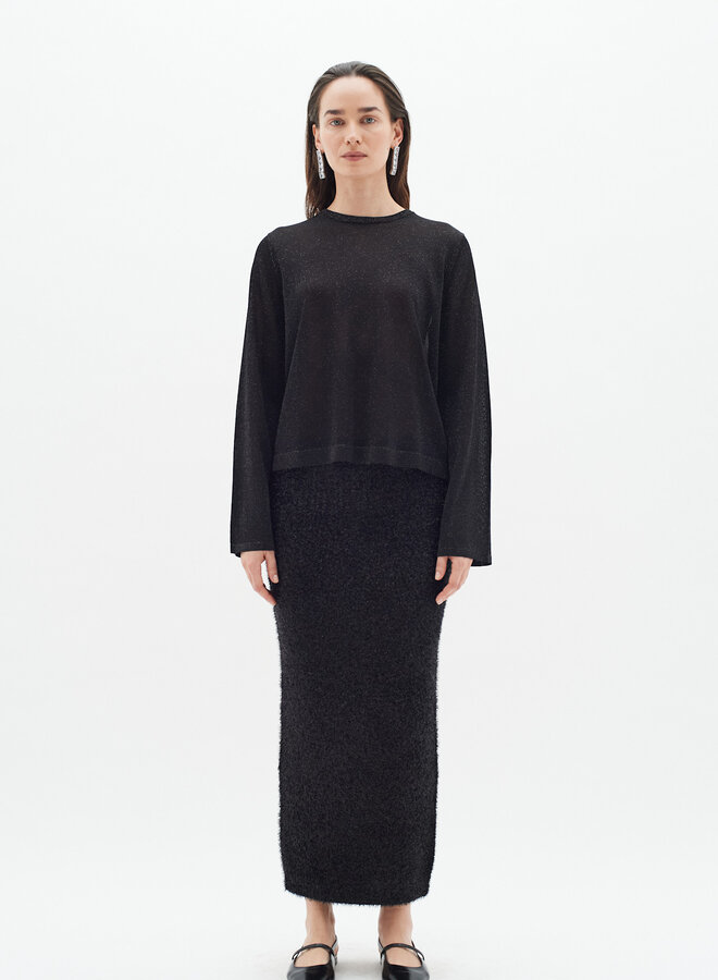Tricot InWear Thani à col rond en lurex noir