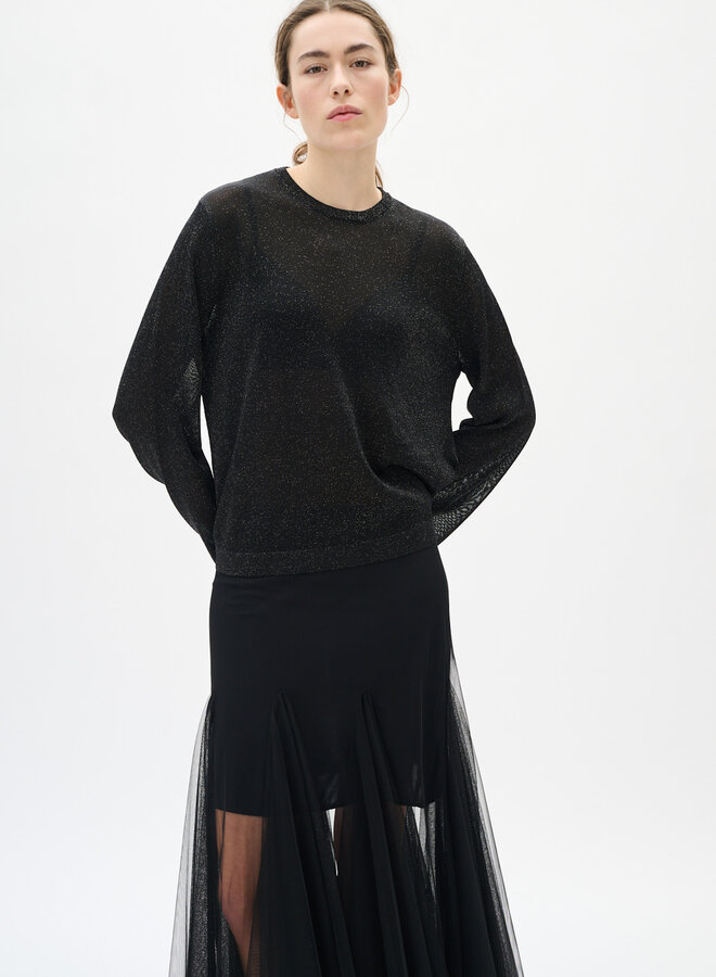 Tricot InWear Thani à col rond en lurex noir