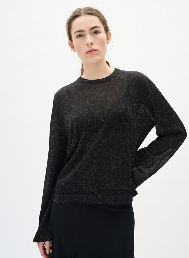Tricot InWear Thani à col rond en lurex noir