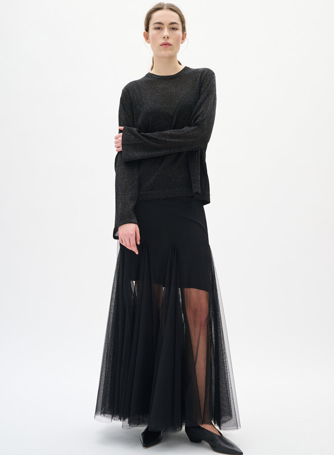 Tricot InWear Thani à col rond en lurex noir