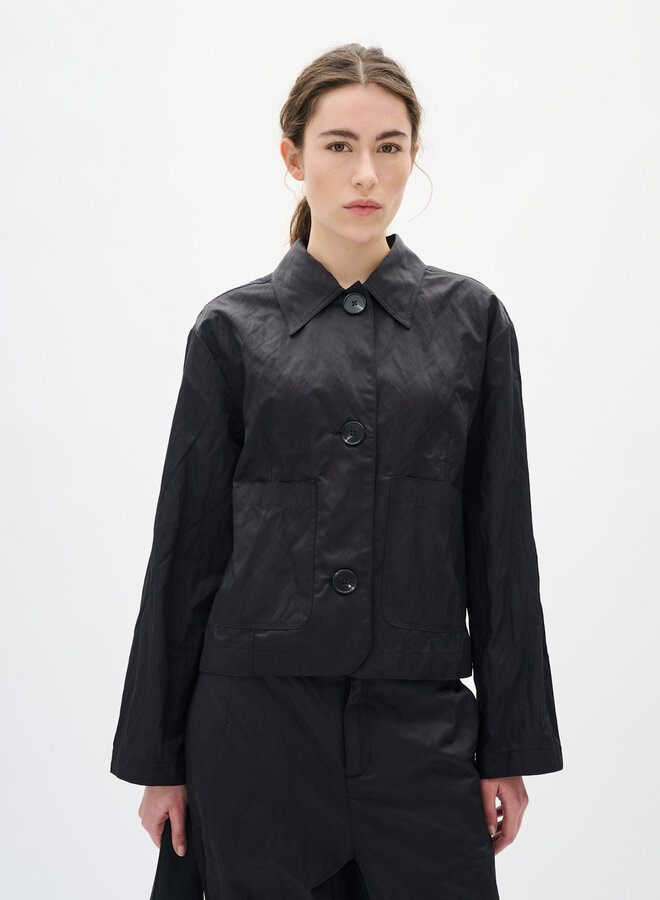 Jacket InWear Alba à col classique froissé noir