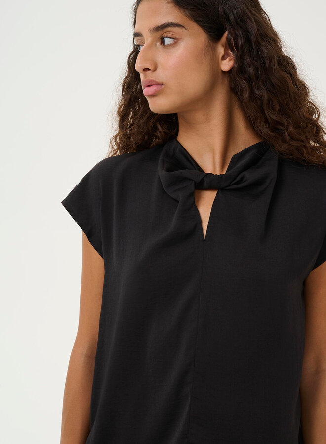 Haut InWear Danni satinée avec noeud au cou noir