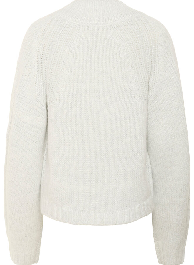 Tricot InWear Troa à col V ivoire avec lurex argent