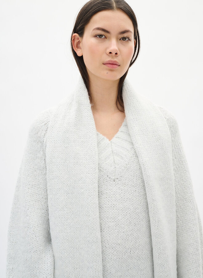 Tricot InWear Troa à col V ivoire avec lurex argent