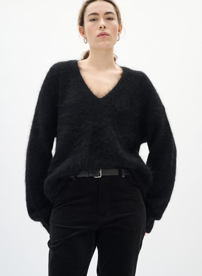 Tricot InWear Tello à col V en alpaga noir