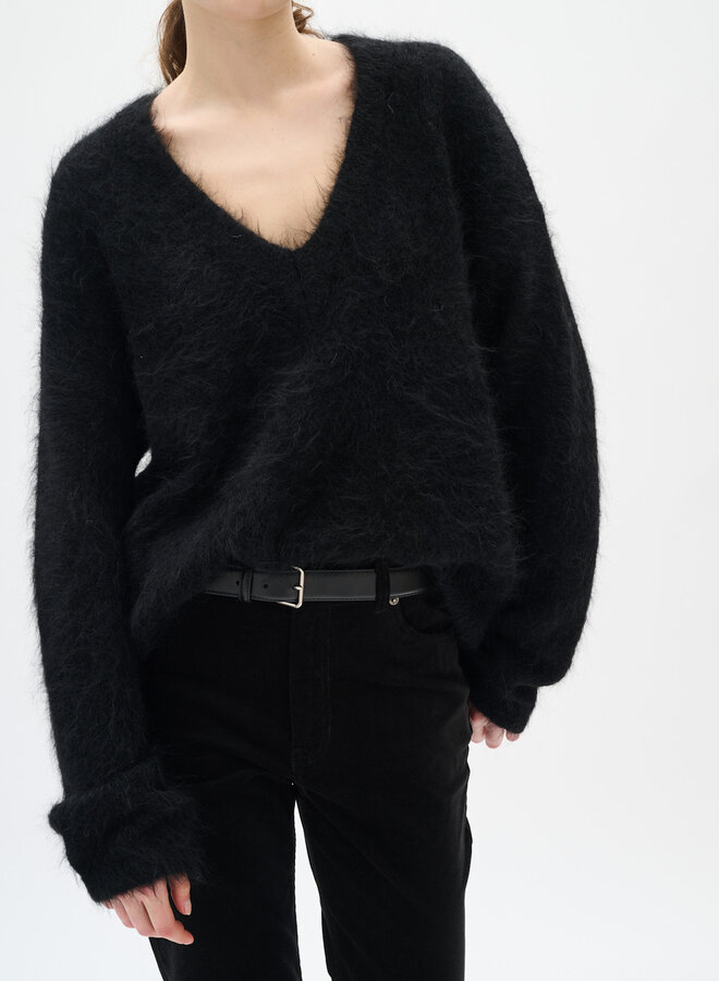 Tricot InWear Tello à col V en alpaga noir