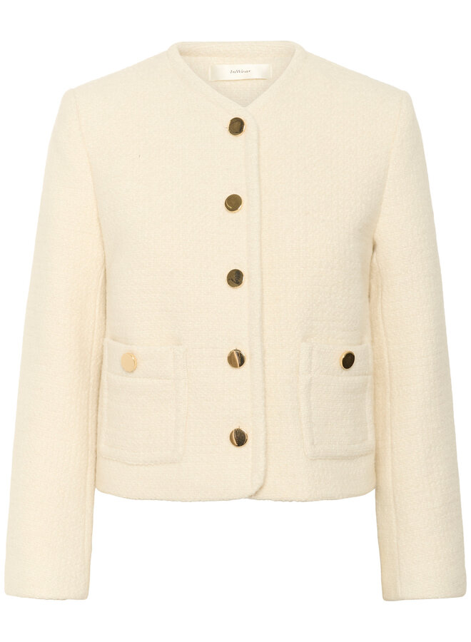 Jacket InWear Zeenia à boutons dorés et tweed ivoire