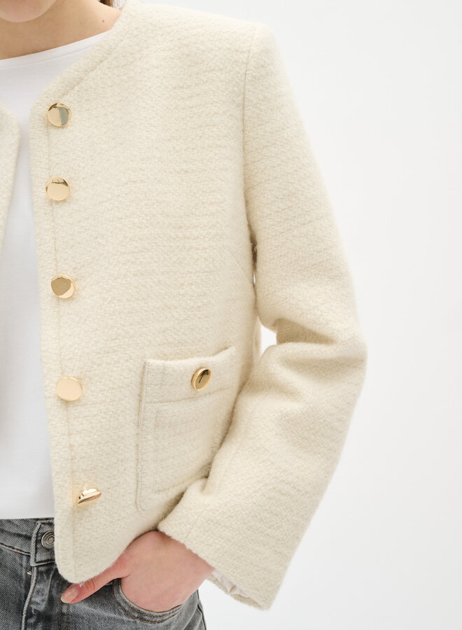 Jacket InWear Zeenia à boutons dorés et tweed ivoire