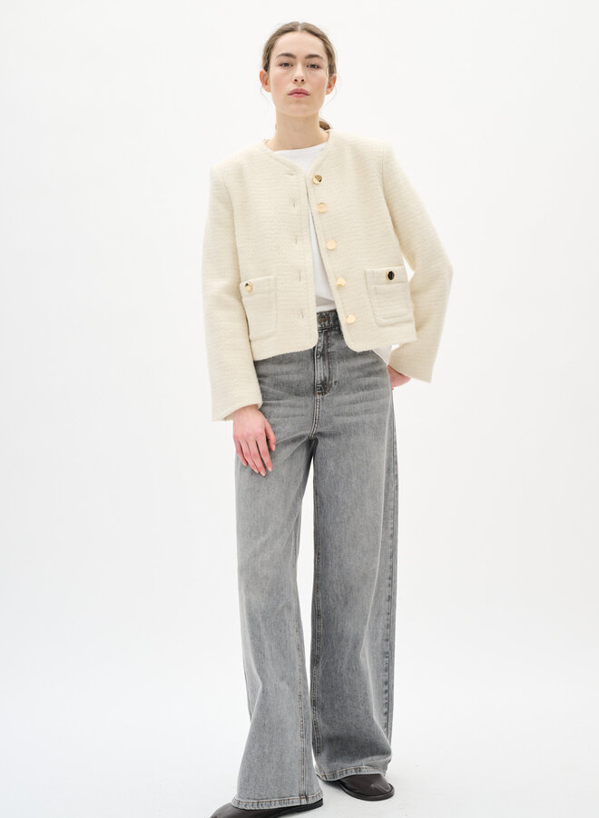 Jacket InWear Zeenia à boutons dorés et tweed ivoire