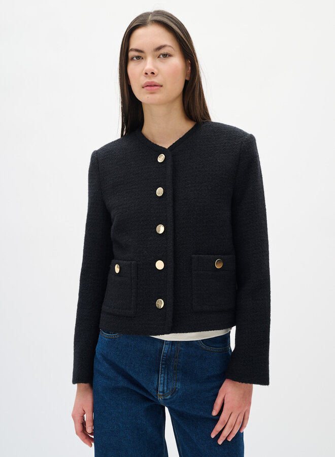 Jacket InWear Zeenia à boutons dorés et tweed noir