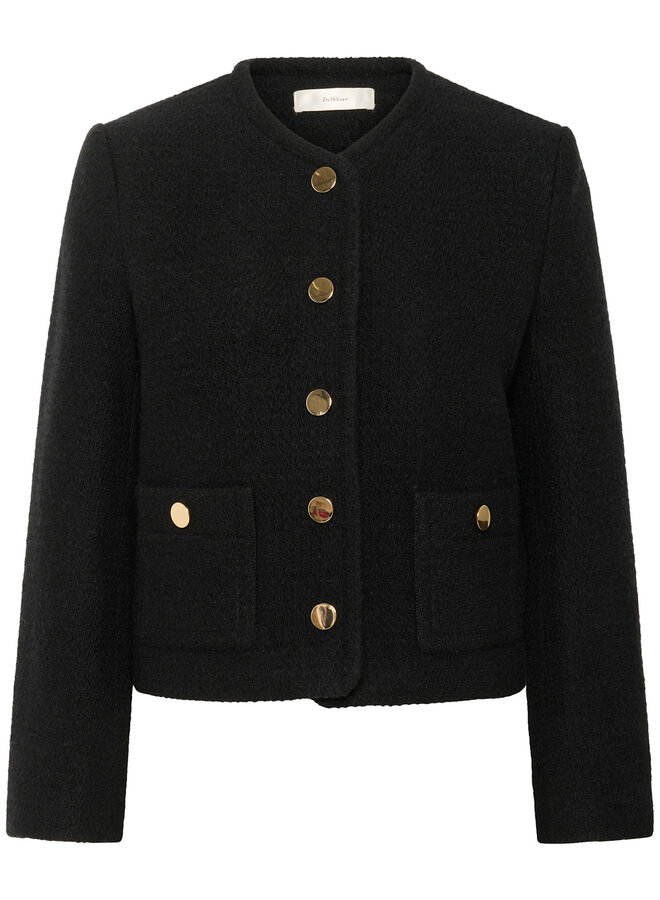 Jacket InWear Zeenia à boutons dorés et tweed noir
