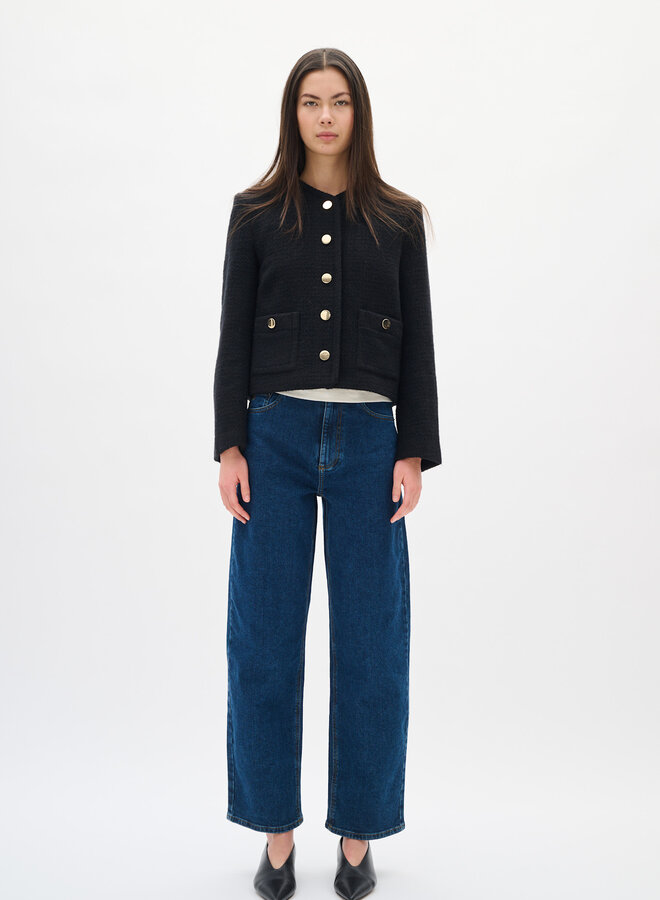 Jacket InWear Zeenia à boutons dorés et tweed noir