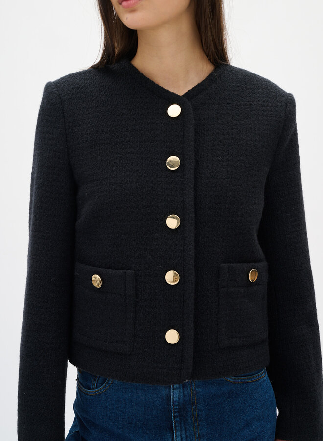 Jacket InWear Zeenia à boutons dorés et tweed noir