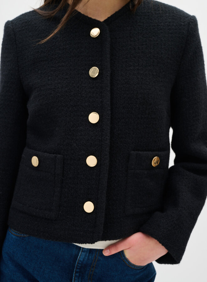 Jacket InWear Zeenia à boutons dorés et tweed noir