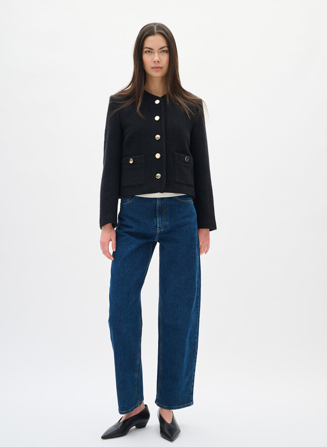 Jacket InWear Zeenia à boutons dorés et tweed noir