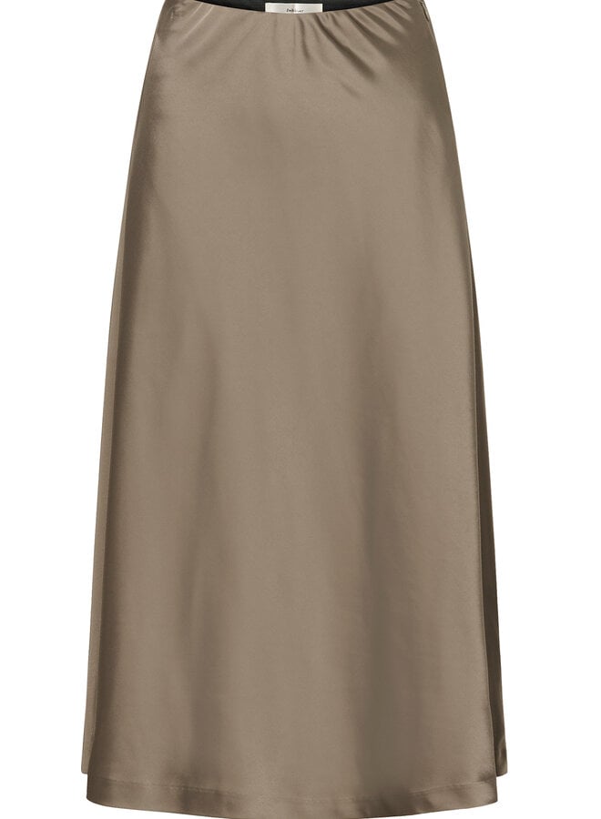 Jupe midi InWear Zilky satinée gris sable