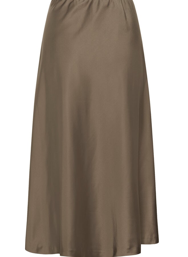 Jupe midi InWear Zilky satinée gris sable