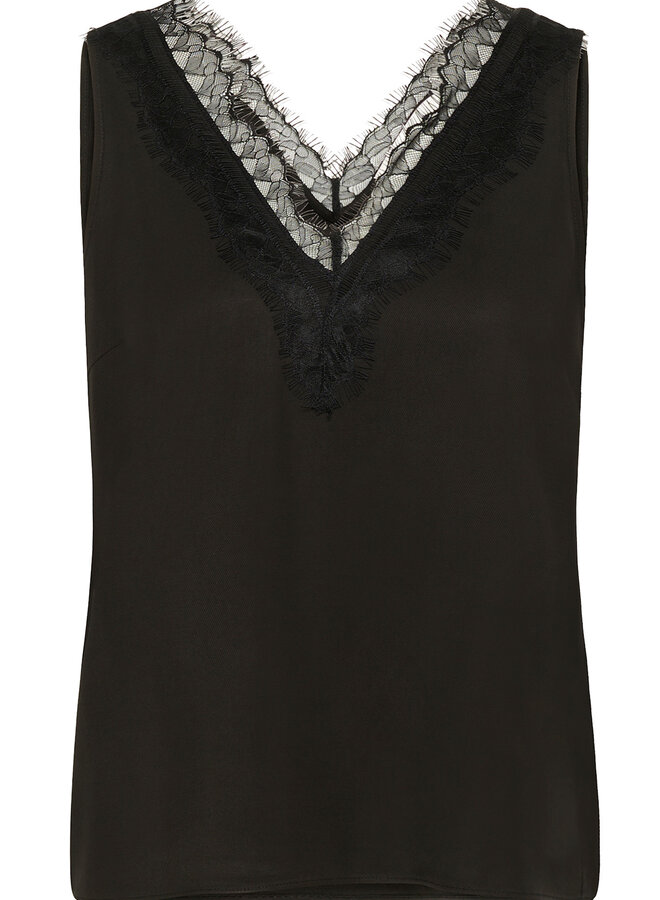 Camisole InWear Danica à co V & dentelle noire
