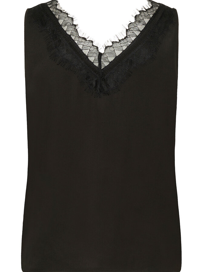 Camisole InWear Danica à col V & dentelle noire